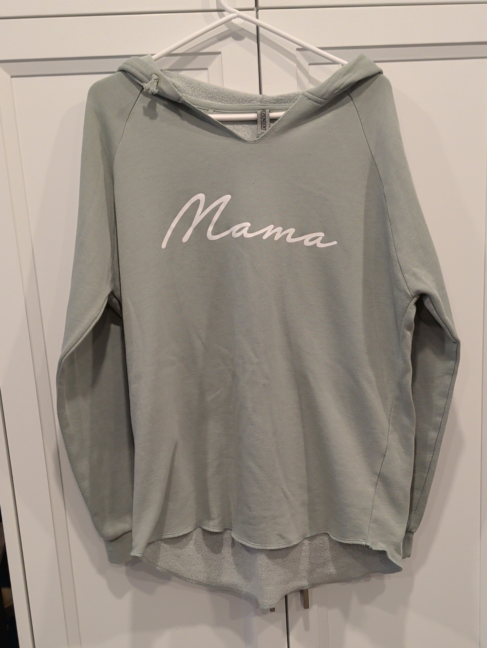 Mama Script Hooded Pullover Sweatshirt - Sage